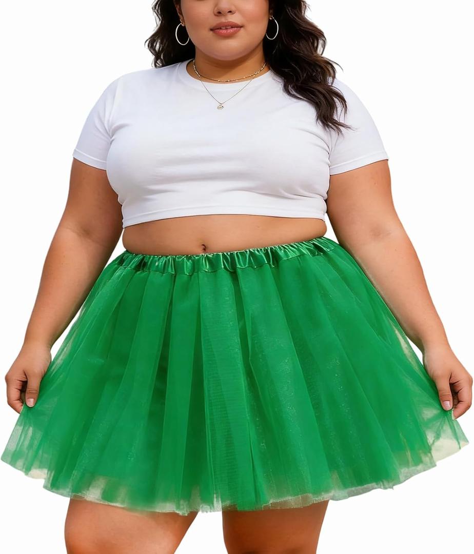 UAREBST Plus Size Tutu Skirt Lining, Adult Tutu Ballet Skirt (US, Alpha, XX-Large, Plus, Regular, Green)