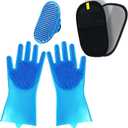 3PCS Pet grooming kit ,Pet hair removal glove | Dog Bath Brush | Pet Grooming Glovesc, Newly Upgraded Reusable Electrostatic Pet Hair Gloves & dog bath gloves for dog grooming & pet hair cleaning
