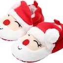 Baby Toddler Shoes Newborn Plush Warm Snow Boots Christmas Slipper Shoes Infant Winter Prewalker Boot Santa Claus Shoe (Multicoloured)