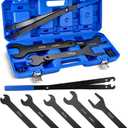 DASBET 15PC Fan Clutch Wrench Set, Heavy Duty Fan Clutch Removal Tool Kit with 22 36 40 47 51 mm Wrenches & Pulley Holder Pins, Compatible with Ford GM Dodge Trucks