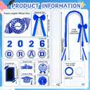 Graduation Leis Class of 2026, Graduation Lei 2026 with Honor Cord, Double Braided Ribbon Graduation Leis Gift Party Supplies for Women Men Students