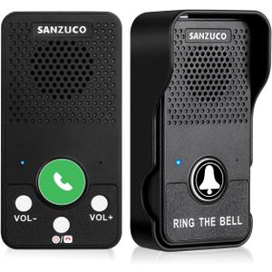 Doorbells, Hands Free Wireless Doorbell Intercom Upgrade, Waterproof Full Duplex Door Bell 1000 Feet Two Way Communication with 4 Chimes, 8 Level Volume & LED Flash, Black