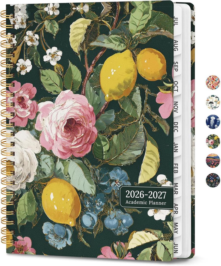 Large Planner 2026-2027, A4 (8.5" x 11") Hardcover Weekly & Monthly Planner July 2026 - June 2027 with Monthly Tabs, Academic Planner for School, Work and Office, Colorful Painting