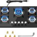 5 Burners Gas Stove 30inch, Built-in Kitchen Gas Stovetop with NG/LPG Conversion Kit, Glass Top Gas Burner (30in x 20.5in) (AR-ND-G03)