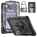 HXCASEAC Case for Samsung Galaxy Tab A9+ Plus / A11+ Plus 11 Inch, Protective with Screen Protector/Hand Strap/Pen Holder, Shockproof for Samsung A9 Plus Tablet Case SM-X210 SM-X218 SM-X230 - Black