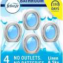 Febreze Bathroom Air Freshener, Odor-Fighting, Plug In Alternative, Air Fresheners for Home and Bathroom and Kitchen, Closet Air Fresheners, Linen & Sky Scent, 12 Count