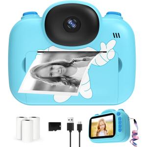Kids Camera Instant Print Camera for Kids, Portable Toddler Camera That Print Photos, Instant Digital Camera for Kids Printing Camera Toy 3 4 5 6 7 8 9 10 11 12 Year Boys Girls