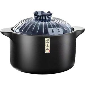 CHPINDAM 1.7 Quart Ceramic Casserole, with Lid Ceramic Pot, Heat-Resistant Round Stew, Soup Pot for cook bibimbap, soup, rice, stew, casserole (Blue1.7QT)
