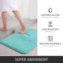 YIHOUSE Bathroom Rug Set 5 Piece, Memory Foam Bath Mat Set, Super Absorbent Bath Mats for Floor - Non-Slip & Washable Bathroom Rugs - Dry Quickly Bath Rugs, Teal