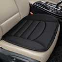 BOPUOVRE Memory Foam Car Seat Cushion with Breathable Fabric & Non-Slip Gel, Universal Fit for Car Truck Office Home 19.6x18x1.2 Black