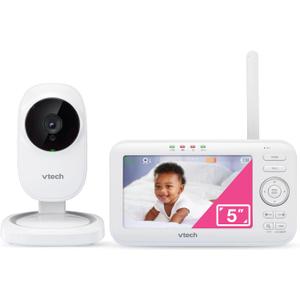 VTech VM5251 5 Digital Video Baby Monitor with Full-Color and Automatic Night Vision, White 5 inch