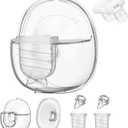 Wearable Breast Pump Replacement Parts, Milk Collector Cup, Compatible with Lansinoh Discreet Duo Nuliie S32 Pump, Include Duckbill Valve, 24mm Flange, Silicone Diaphragm, Linker, 21mm Flange Inserts