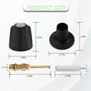 39619 Bathtub Shower Handle Remodel/Rebuild Trim Kit, Shower Knob 3 Piece for Price Pfister Verve Faucets, Includes 12H-2H, 12H-2C, 12H-18D Stems and Tubs knob Handle and Flange Base (Matte Black)