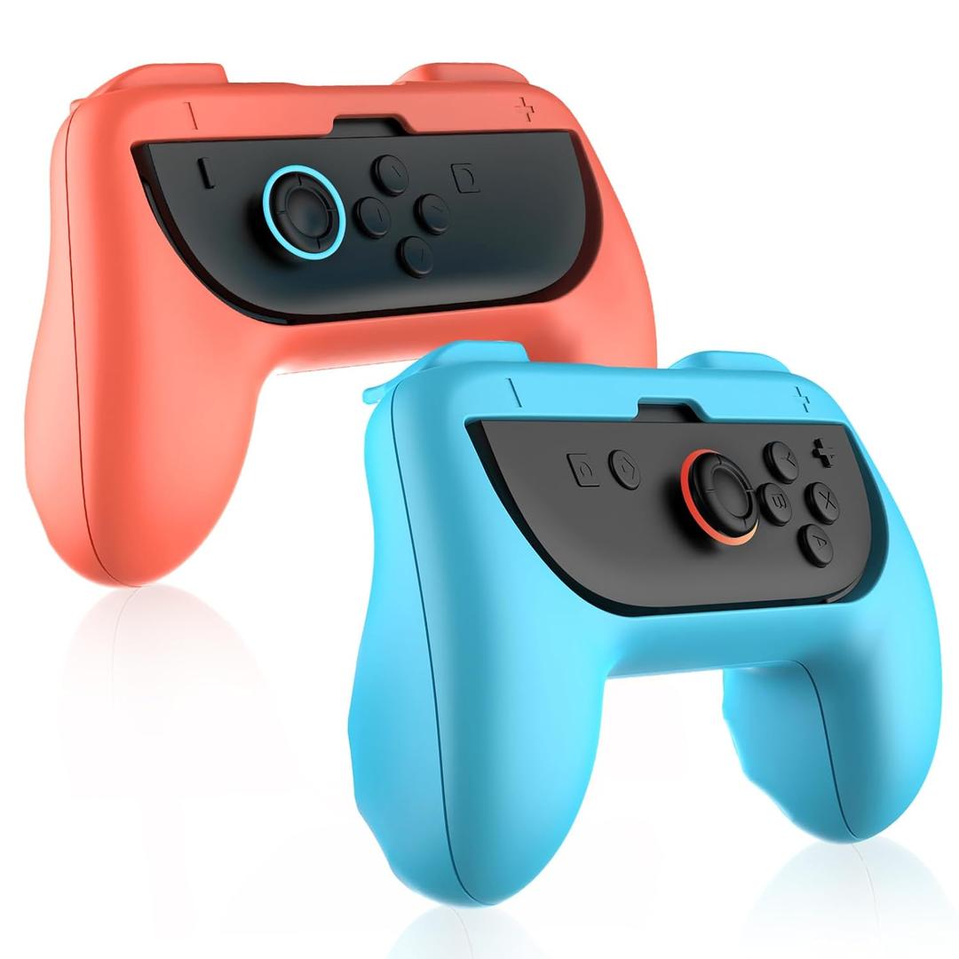 Lyvix Hand Grips for Nintendo Switch 2 Joy-Con, 2-Pack Wear-Resistant Handheld Grip, Compatible with NS2/NS/OLED Joy-Con, Anti-slip