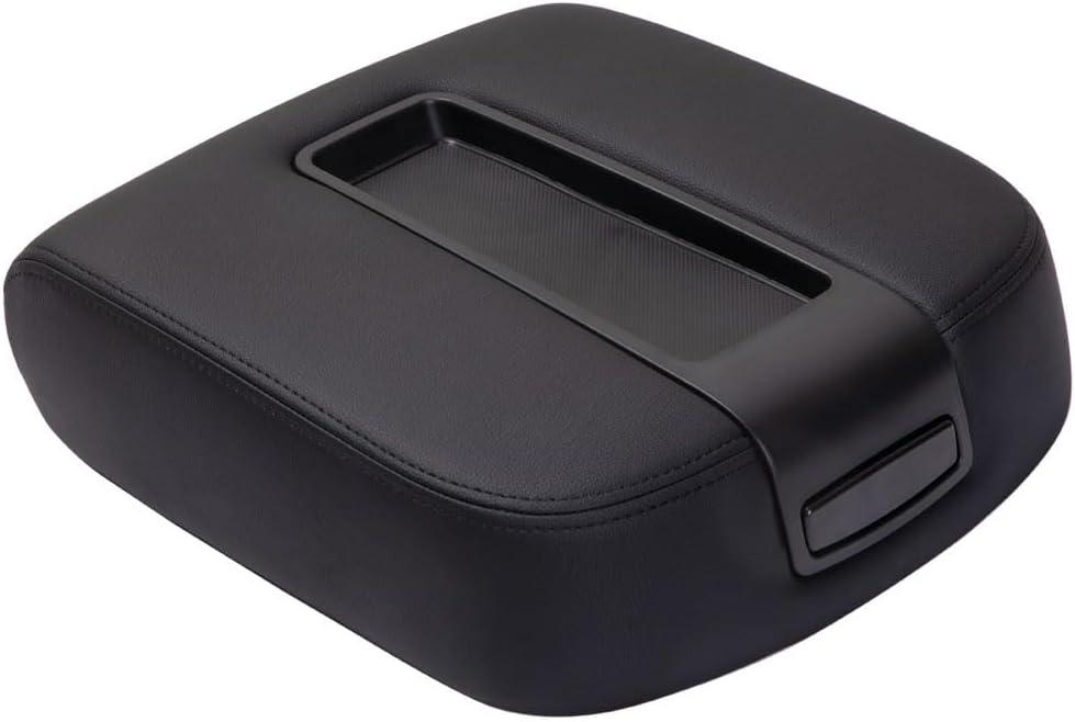 HY-SPEED Black Center Console Lid Armrest Cover Kit Compatible with Silverado/Tahoe/Suburban/Avalanche; Sierra/Yukon/Yukon XL Replaces 15217111