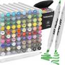 80 Colors Alcohol Markers Set - Double Tip Art Markers Alcohol Based Marker Brush&Chisel Nib Blender Art Pens Permanent Sketch Marker for Kids Adults Coloring and Artist Illustration