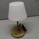 Outdoor Battery Operated Table Lamp Waterproof, 4000mAh Cordless Table Lamp Rechargeable, Touch Dimmable Desk Lamp, LED Night Light for Patio Camping Restaurant Home (Wood Grain, 9.6in)