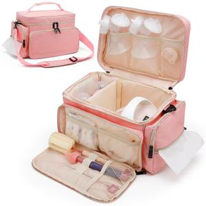 Breast Pump Bag Compatible with Spectra S1 and S2, Pumping Bag
Portable Pump Carrying Case with Waterproof Mat for Pump Accessories, Used for Work, Travel and Family, Pink