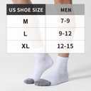 CS CELERSPORT 6 Pack Men's Ankle Socks with Cushion Athletic Running Socks (White)Size: 12-15