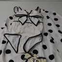 FLAXMAKER Black and White Swimsuit Bow-tie Decor Women's Polka dot Print Skirt One Piece Bathing Suit with Skirt (Medium)