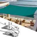 ShadeMart Heavy Duty 18' x 18' Green Square Sun Shade Sail, Commercial Grade UPF50 Canopy SMTAWS18, Reinforced Corners & Edges, 260 GSM Fabric Heavy Duty 
