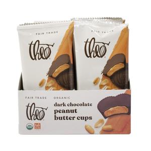 Theo Chocolate Organic Dark Chocolate Salted Almond Butter Cups, 12 Pack | Vegan, Fair Trade, BB 08/28/2025