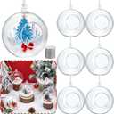 Wettarn 6 Pcs Christmas Acrylic Hanging Globes Clear Hanging Acrylic Ball Christmas Fillable Ball for Art Wedding Garden Micro Landscape Home Accessories (5.12 Inch)