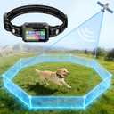 GPS Wireless Dog Collar Fence System - No Monthly Fee App Control, Custom Polygon Boundary & Remote Training, Free Phone Tracker for Up to 5 Pets, Virtual Electric Fence for Dogs, Black