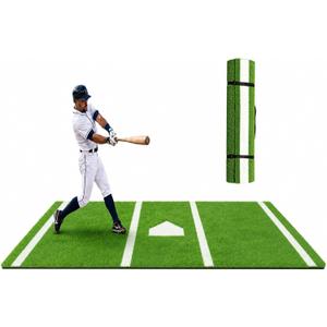 Baseball Softball Batting Mat with Home Plate 10 x 3.8 FT Turf Mat