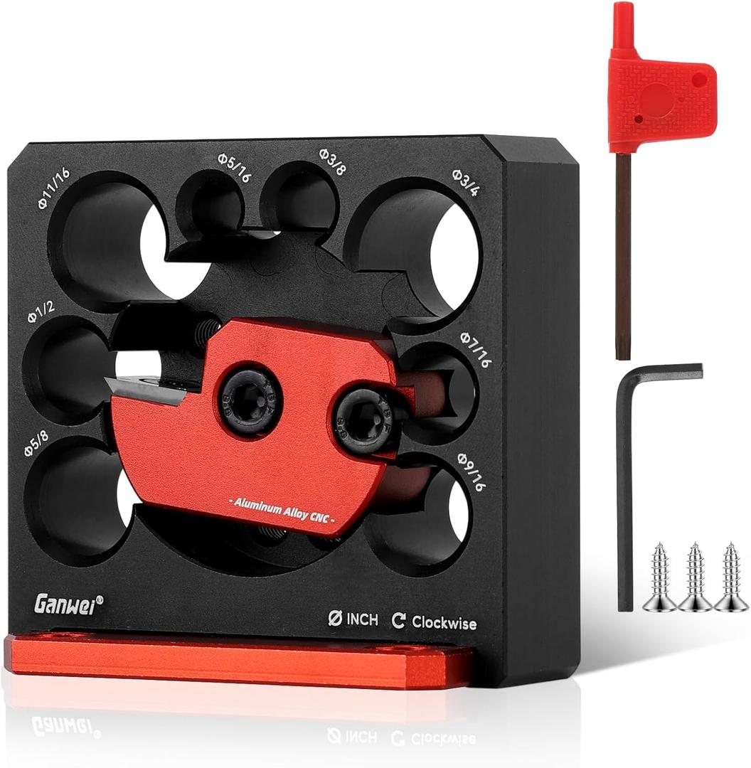 Dowel Maker Jig for Drill - 8 Size Adjustable Wood Dowel Cutter with Carbide Blade, Precision CNC Machined Aluminum Alloy Jig Tool for Woodworking, Fit 3/8" Drill (5/16''-3/4'' Inch & 8-20mm)