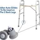 Carex Walker Glides with Auto-Brakes for Seniors & Adults, Walker Feet Glides, Universal Fit Replacement Tips to Back Legs, Rubber Feet, Sliders or Gliders for Rollators for Carpet, Floor, Sidewalk