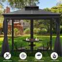 Gazebo Universal Replacement Mosquito Netting, Outdoor Mesh Netting Screen 4-Panel Sidewall with Zipper for Patio, Canopy, Garden and Backyard, Gray(Mosquito Net Only) (Black, 10' x 12')