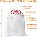 Amazon Basics Ultra-Force Tall Kitchen Drawstring Trash Bags, Lavender Scented, 13 Gallon, Tear Resistant, Odor Neutralizing, 80 Count