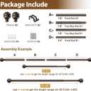 KAMANINA Single Curtain Rod 32 to 58 Inch(2.6-4.8Ft), 7/8 Inch Antique Bronze Adjustable Drapery Rod for Windows, Decorative Netted Texture End