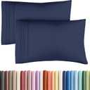 King Pillow Cases Set of 2 - Ultra Soft Hotel Quality Pillowcase Covers - Comfy, Cozy & Wrinkle Free - Shrinkage, Stain & Fade Resistant - Machine Washable Pillow Protectors - 2 Piece Set - Navy Blue