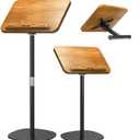 NAMON 2-in-1 Dual-use Floor & Desktop Book Stand, 100% Solid Wood, Height Adjustable from 16.5" to 51", Floor Reading Stand with Page Clip for Cookbooks, Sheet Music, Projector (with a T-Shaped)