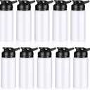 Mimorou 10 Pieces 13.5 oz Reusable Aluminum Water Bottles Bulk Outdoor Sports Water Bottles Multipack Travel Bottles for Gym, Hiking, Cycling, Camping, Fishing, Snap Lid(White)