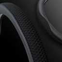 LKWLIKEI Car Steering Wheel Cover, Universal 15 inch, The Latest Microfiber Leather Breathable Technology Fabric, Non-Slip, Comfortable, Warm in Winter and Cool in Summer, Black