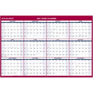 AT-A-GLANCE 2027 Erasable Calendar, Dry Erase Wall Planner, 48" x 32", Vertical-Horizontal, Reversible (PM3262827)