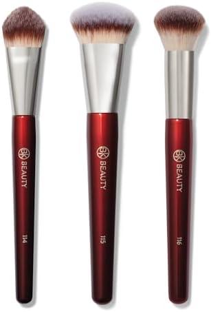 BK Beauty Core Complexion Trio Makeup Brushes Set (3PC) – Foundation, Concealer, and Blending Brushes for Liquid, Cream & Powder – Vegan, Cruelty-Free, Ultra-Soft Face Makeup Brushes
