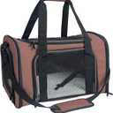Soft Sided Carrier for Small Medium Cats Dogs,TSA Airline Approved Collapsible Travel Pet Carrier (Medium, Brown)