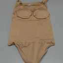 Lover-Beauty Shapewear Bodysuit for Women Tummy Control Seamless Sculpting Snatched Waist Thong Bodysuit with Removable Pads (Medium, Dark Beige)