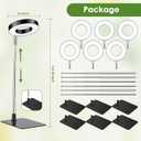 6 Pack Telescopic Grow Lights for Indoor Plants - 48 LED Full Spectrum Grow Lights for Indoor Plants, Height Adjustable Small Halo Grow Light with Base, 3 Selectable Light Sources