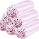 Urban Villa (Set of 6 36x72 Inches Turkish Beach Towel Oversized Absorbent Extra Large - Sand Free Quick Dry Bath Towels - Lightweight Travel Cruise Camping Spa Towels - Pink