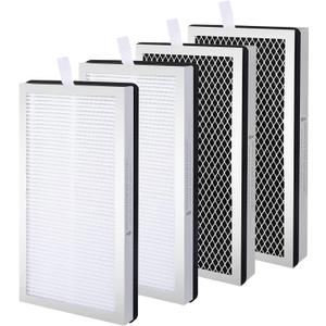 4 Pack Model 15 Replacement Filters Compatible with Air Puri-fier MA Series, H13 True and Activated Carbon, 3 in 1 with Pre-Filter
