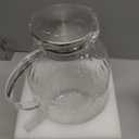 Bandesun Vintage Glass Pitcher with Lid, Heat Resistant Borosilicate Water Jug, 68 oz/ 2 Liter Water Pitcher with Handle and Spout for Fridge, Carafe for Hot/Cold Coffee, Tea,Beverage 1Pack