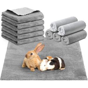 5 Pcs Waterproof Guinea Pig Blankets Washable Small Animal Pee Pad Pet Blanket Sleep Bedding Mats Absorbent Guinea Pig Cage Liner Reusable Pet Sleep Pad(Gray,18" X 24",Classic)