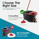 4 Pack Mop Head Replacement Compatible with O Cedar Triangle Swivel Mops,Spin Mop Replacement Head 100% Microfiber,Deep Cleaning,EPSUNORISE Compatible with O Cedar Mops(White)