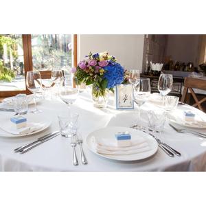 SPRINGROSE Ecoluxe 120 Inch Round White Tablecloth 10 Set | Sleek & Elegant Touch, Crease & Wrinkle Resistant Polyester | for Wedding Receptions, Banquets, Restaurants, Showers, and Parties, 10 Piece Set