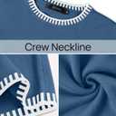 ZESICA Women's Oversized Long Sleeve Sweaters Fall Crewneck Color Block Loose Ribbed Knit Pullover Tops (L)